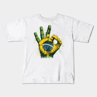 Brazil Flag Kids T-Shirt